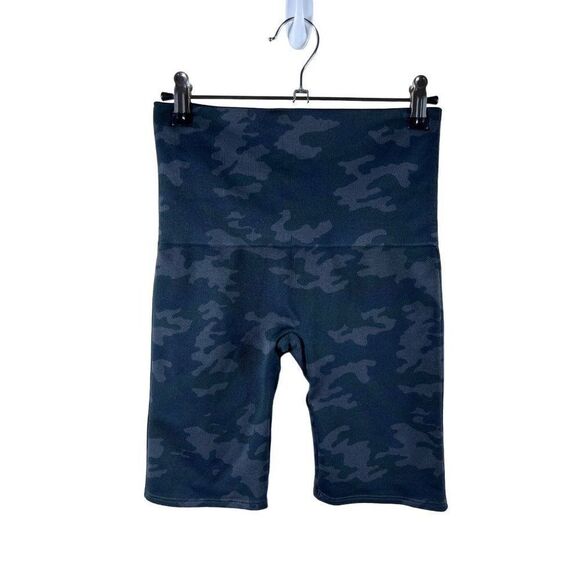 Spanx Look at Me Now Seamless Bike Shorts Black Camo Womens Size Large Athletic - Picture 3 of 6